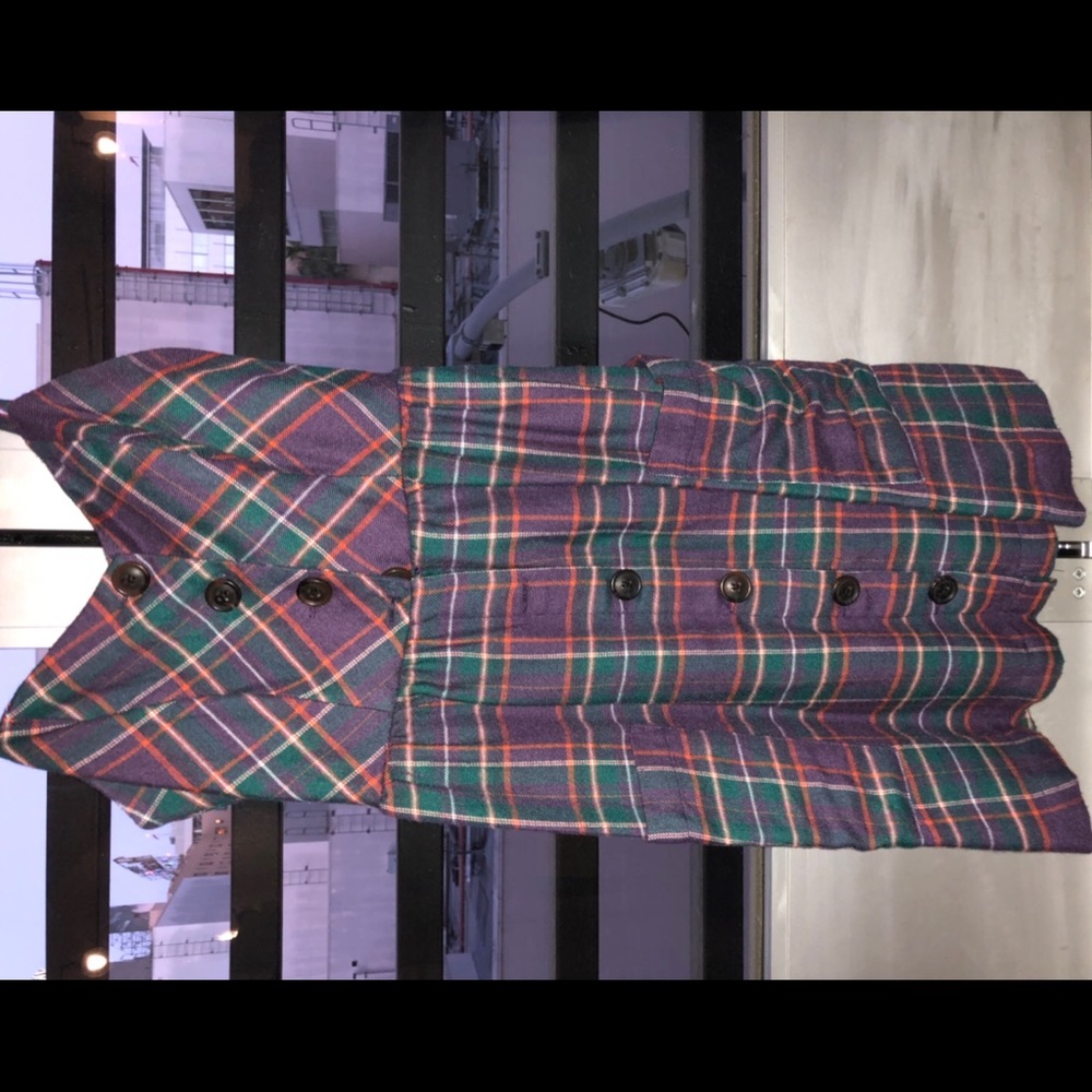 Uo Flannel Button-Down Mini Dress - image 1